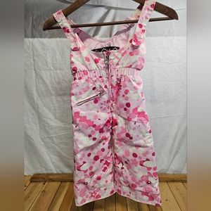 OBERMEYER -SNOVERALL - BIB SKI PANTS - KIDS SIZE 2 - PINK - WINTER -  INSULATED
